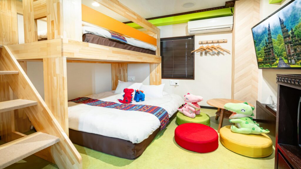 16平米のロフトベッドのお部屋。子供は喜びそうだけどやっぱり狭いと思う・・・