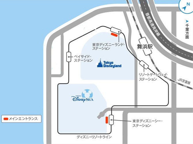 オフィシャルホテルはこのリゾートラインの外側に位置している