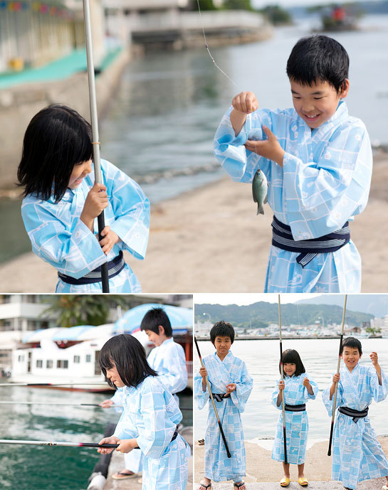 本館の前では釣りが出来る!