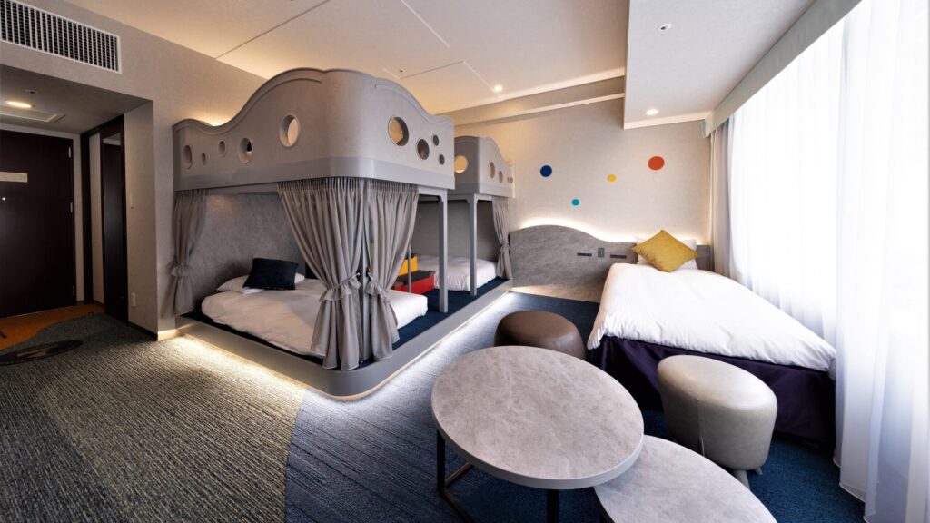 二段ベッドのお部屋は子供が喜びそう♪