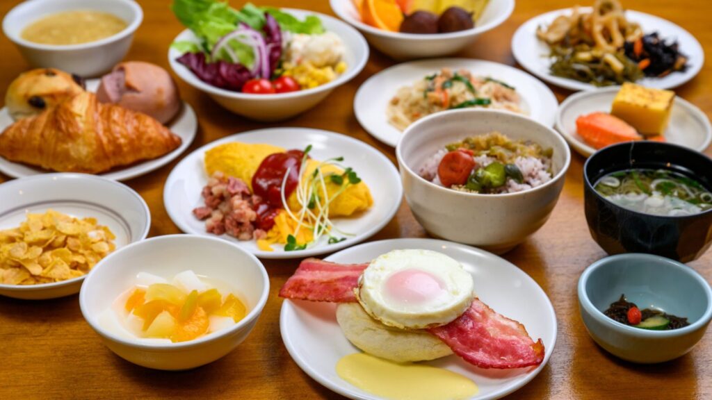 ムーンビーチの朝食ビュッフェjpg