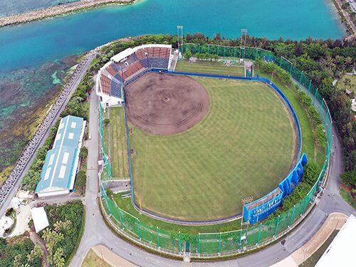 ホテルの目の前にあるスタジアム